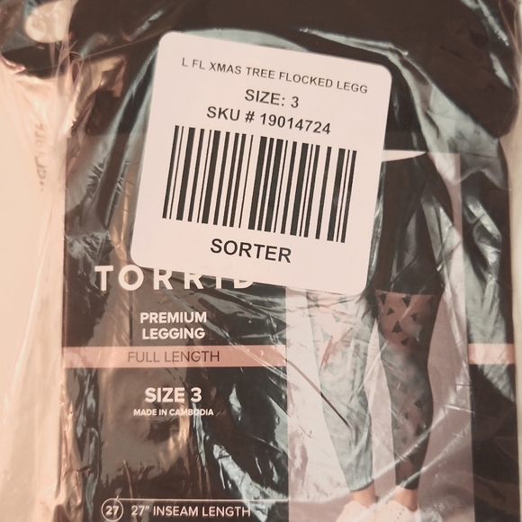 ❤️NWT VINTAGE TORRID LEGGING - MESH FLOCKED CHRISTMAS TREE HOLIDAY - PLUS SIZE - Picture 5 of 11